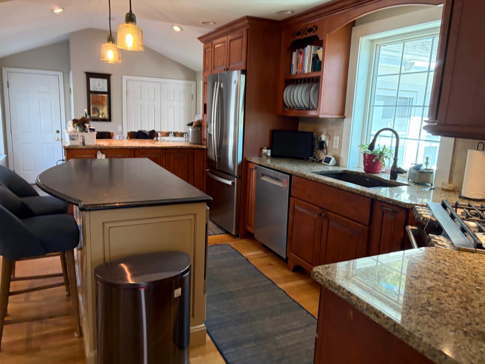 Warm wood kitchen after professional cleaning